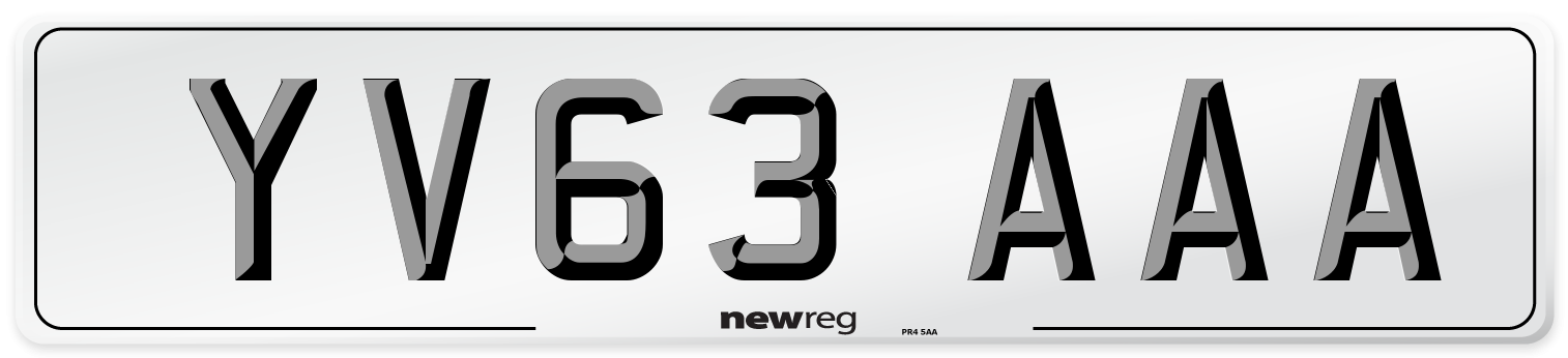 YV63 AAA Number Plate from New Reg